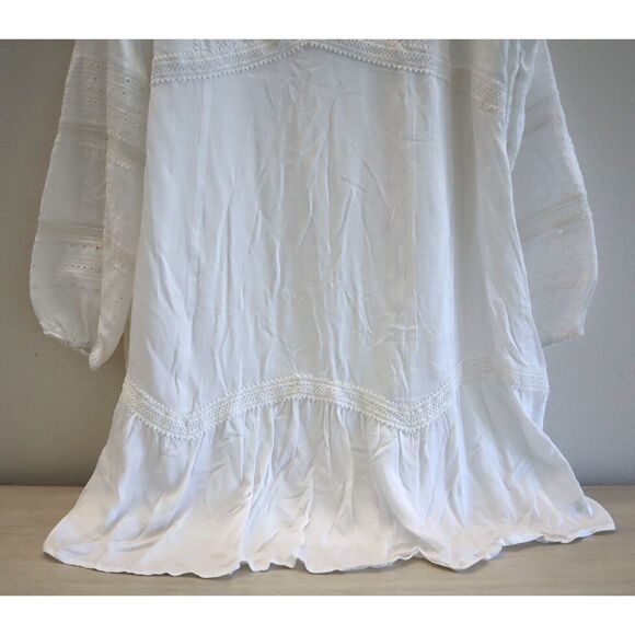 Belldini BW220020 Women's Sz Large White Boho Lace A-Line Silhouette Dress - Picture 5 of 11